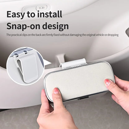 beige Car Trash Can with Lid – Hanging Auto Garbage Bin & Interior Organizer