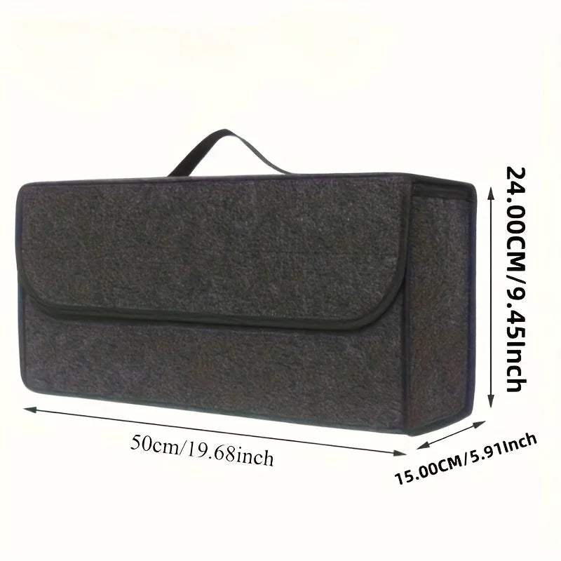 1-Pack Car Trunk Organizer: Foldable Storage Box with Durable Fabric, Built-in Handles for SUVs, Sedans & Trucks