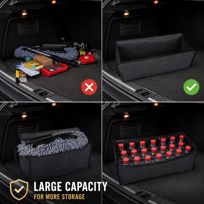 1-Pack Car Trunk Organizer: Foldable Storage Box with Durable Fabric, Built-in Handles for SUVs, Sedans & Trucks