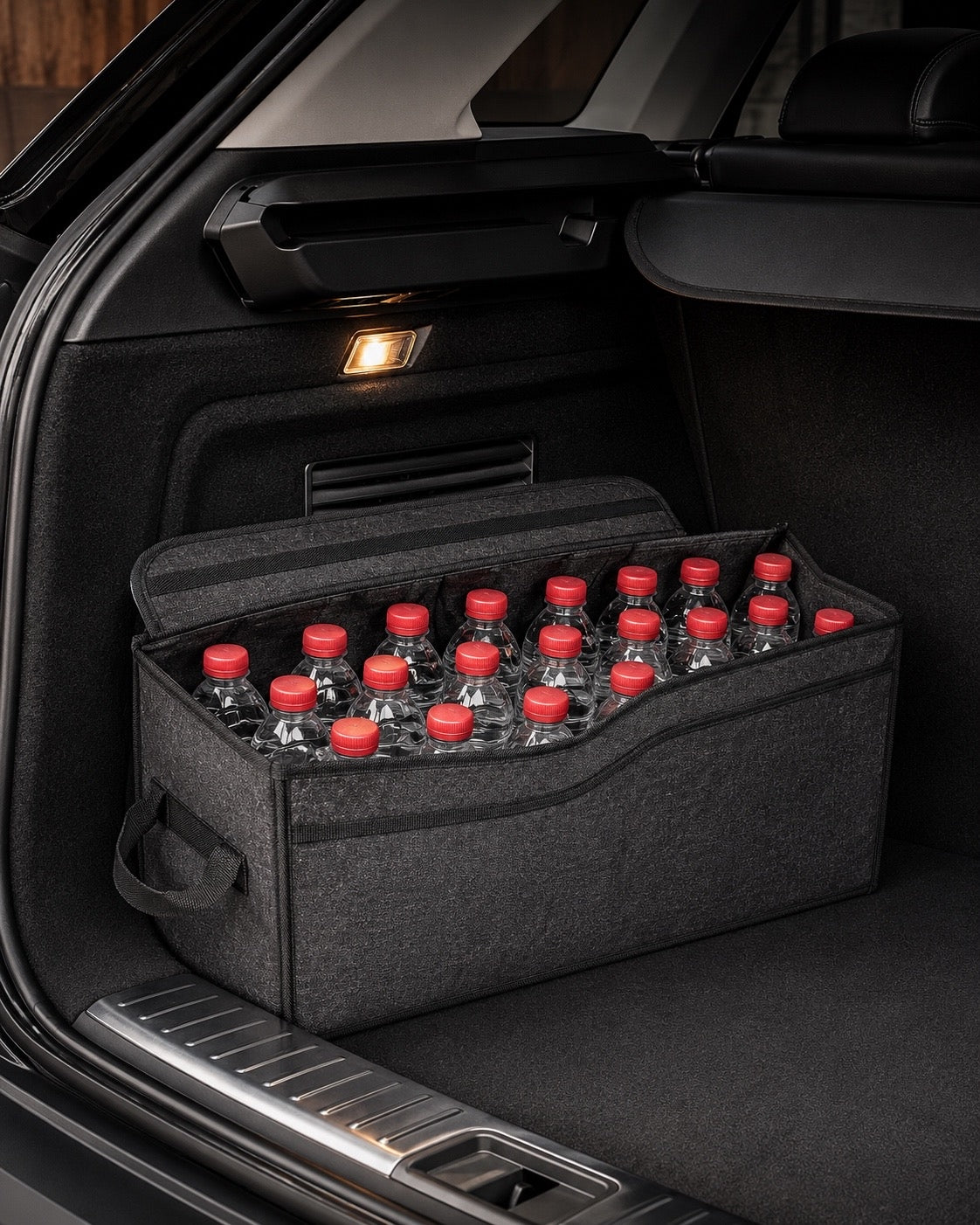 1-Pack Car Trunk Organizer: Foldable Storage Box with Durable Fabric, Built-in Handles for SUVs, Sedans & Trucks